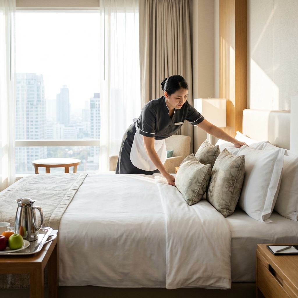 Hotel room service staff